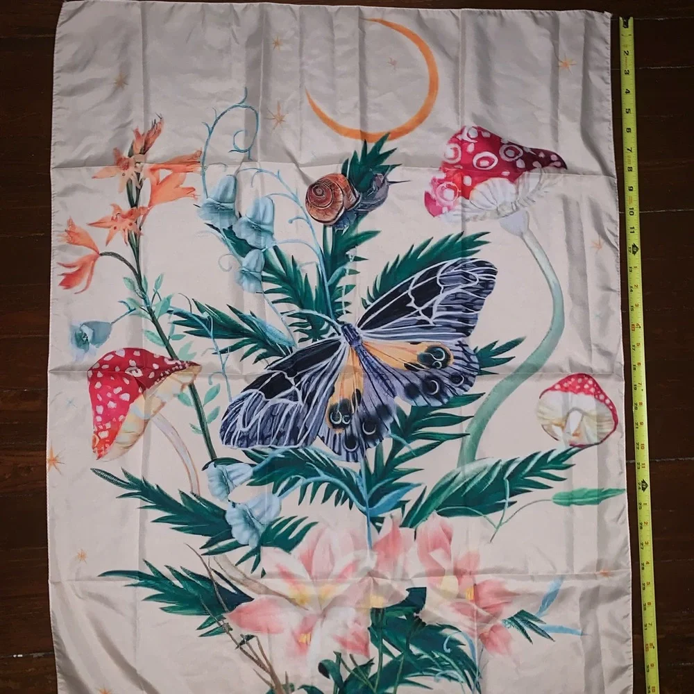 Butterfly floral mushroom moon flower tapestry wall decor 420 psychedelic gift h